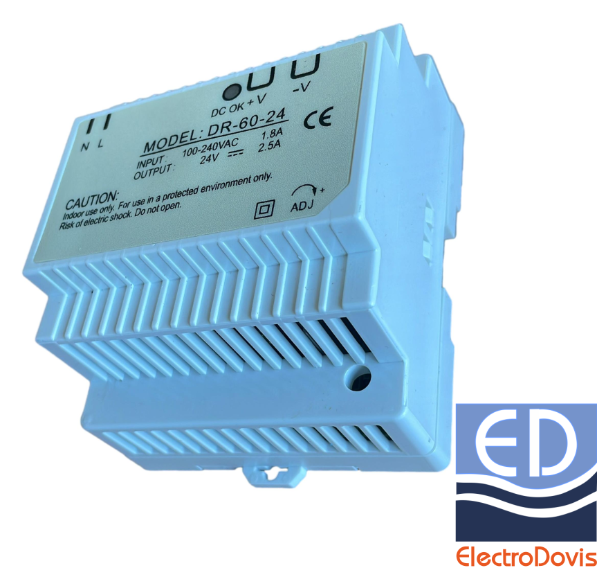 ALIMENTATOR 2.5A 24V / 230V - 60W DR-60-24 (sursa DC sina DIN)