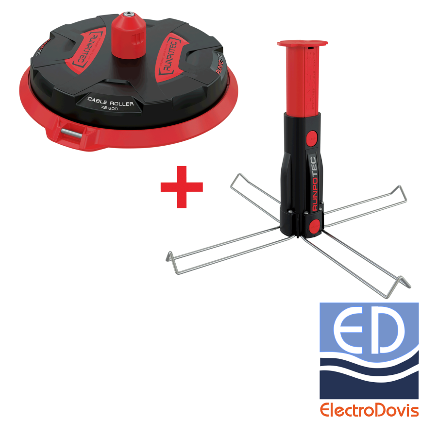 DERULATOR CABLURI XB 300 cu mandrina multifunctionala 30cm 300kg Runpotec
