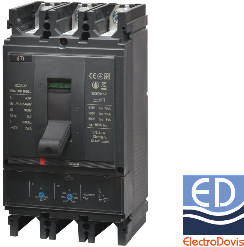 USOL 400A NBS-TMD 400/3L 36kA 3P ETI 004673102