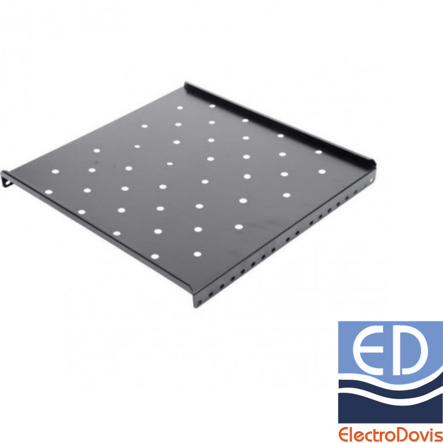 RAFT FIX 19"/1U adancime 425mm pentru rack 600mm SARCINA 60KG NEGRU 9801130161