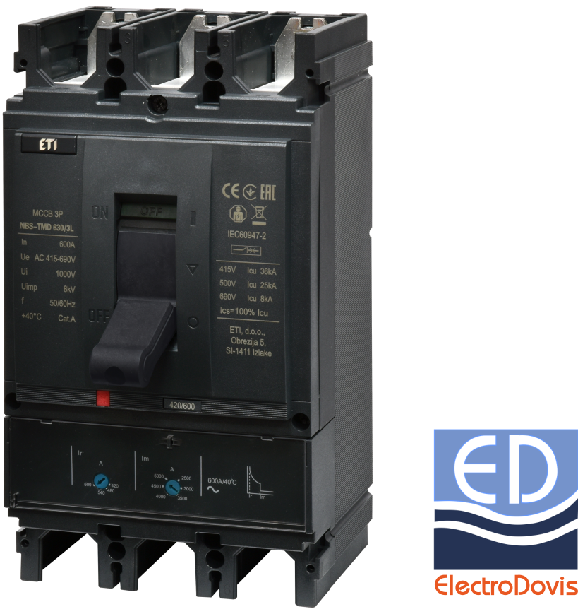 USOL 600A NBS-TMD 630/3L 36kA 3P ETI 004673132