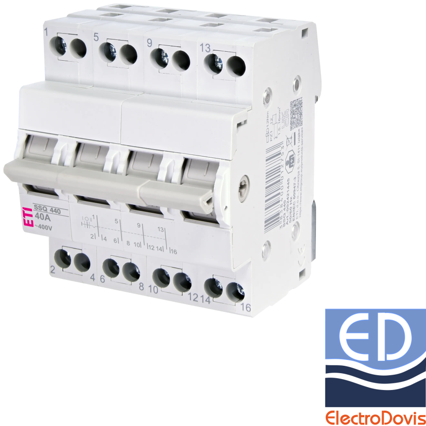 COMUTATOR 3 POZITII pentru sina 40A SSQ 440 4P Eti 002421445
