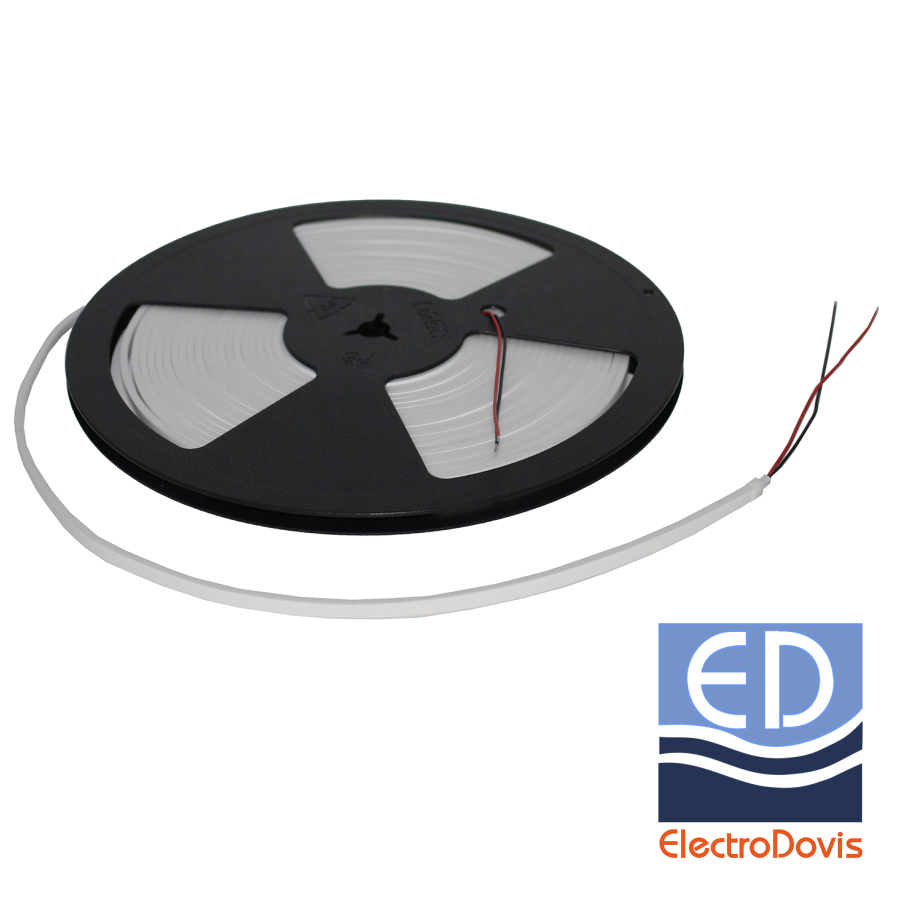 BANDA LED NEON-FLEX 24V IP67 8W/m lumină rece 5mm 10m 30-251080 LUMEN