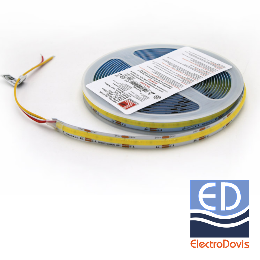 BANDA LED LCOB 24V IP20 14W/m L.CCT 10mm 5m 1540lm/m 30-471408 Lumen