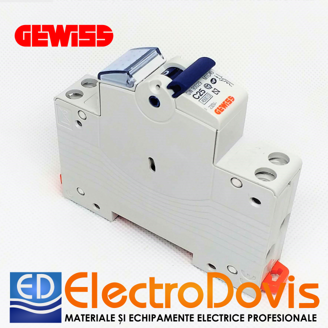 Întrerupător automat F+N GEWISS curba C 25A 4.5kA GW90029