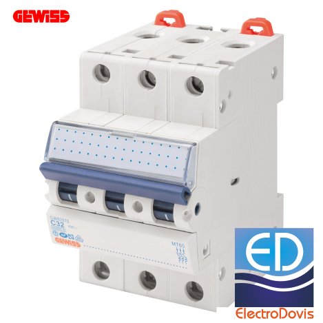 Întrerupător automat tripolar MCB 10A 3P/C/4,5kA GW92166