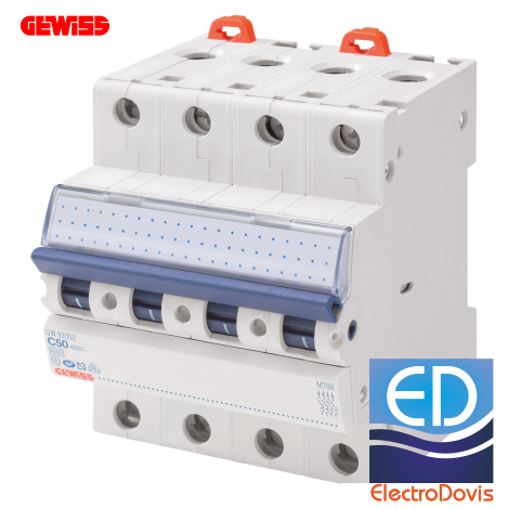 Întrerupător automat tetrapolar MCB 20A curba C 4.5kA 4P GW92189 Gewiss