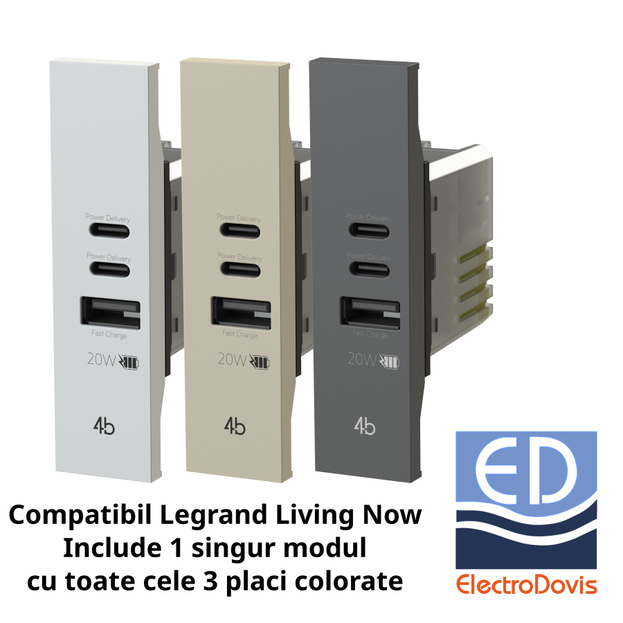 ADAPTOR USB 20W CCA compatibil LivingNow 4BUSB20WCCAK Finder