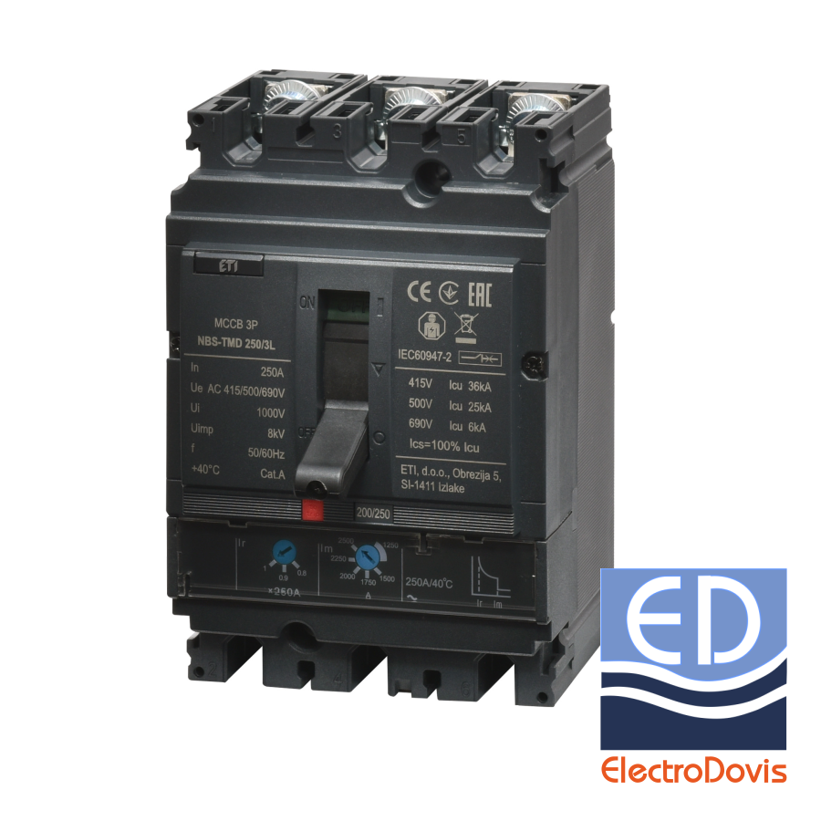 USOL 250A NBS-TMD 250/3L 36kA 3P ETI 004673072