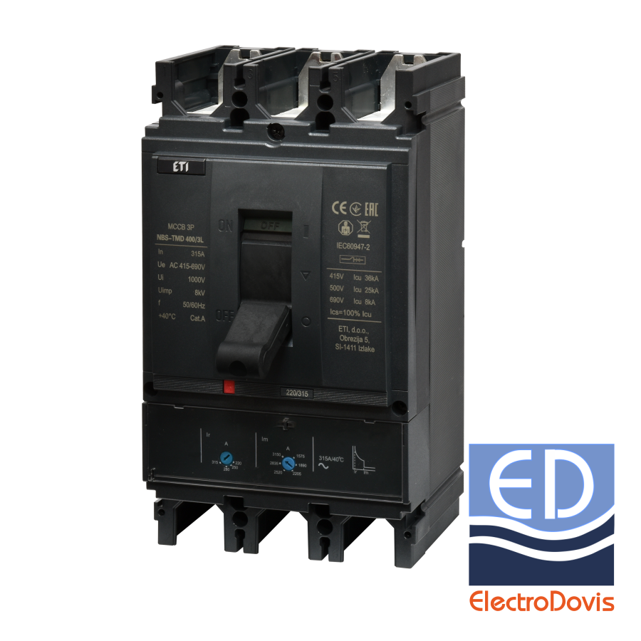 USOL 315A NBS-TMD 400/3L 36kA 3P ETI 004673101