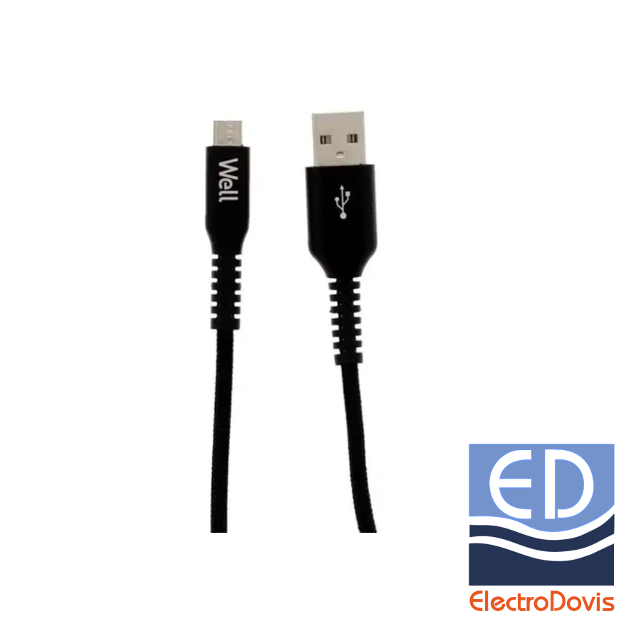 CABLU USB 2.0 microUSB tata 1M negru Well