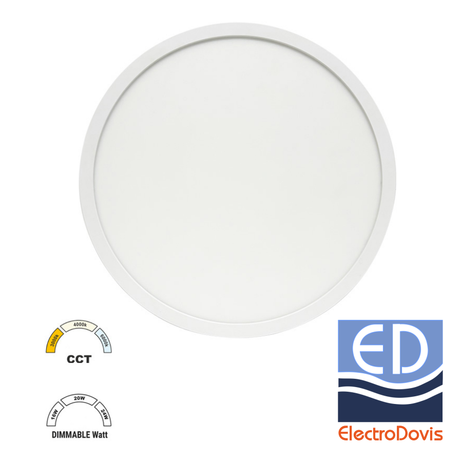 PLAFONIERA LED ROTUNDA CCT 16W-20W-24W IP40 ALBA DBL 21-283240