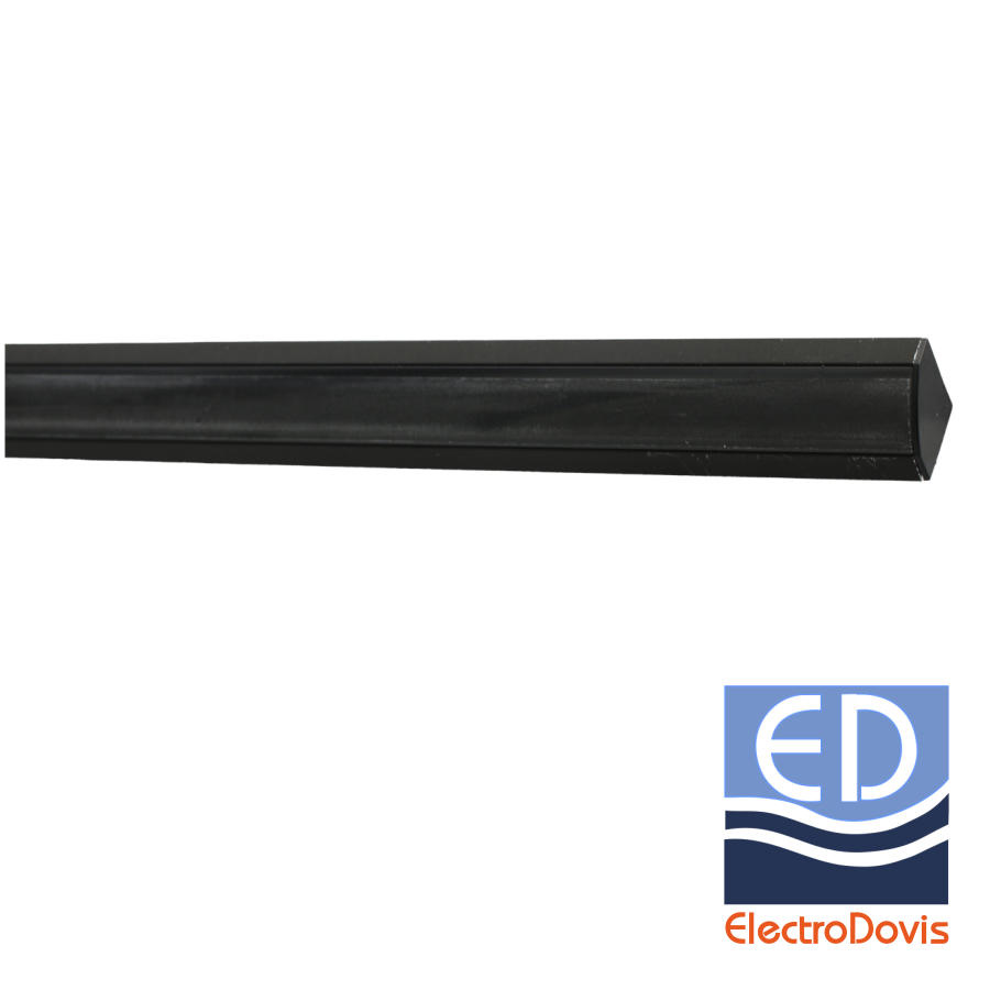PROFIL ALUMINIU + DISPERSOR mat aparent COLT pentru maxim 12mm NEGRU L=2m 30-1570219