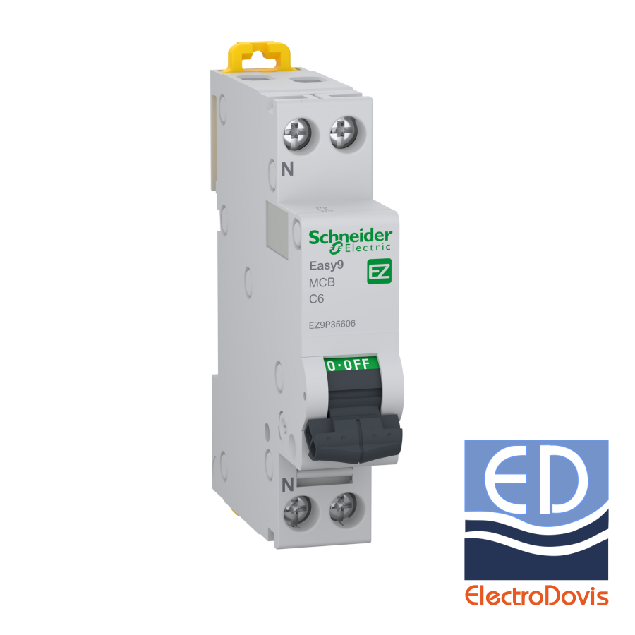 Întrerupător automat F+N EZ9 curba C 6A 6kA Schneider EZ9P35606