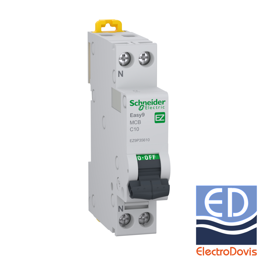 Întrerupător automat F+N EZ9 curba C 10A 6kA Schneider EZ9P35610