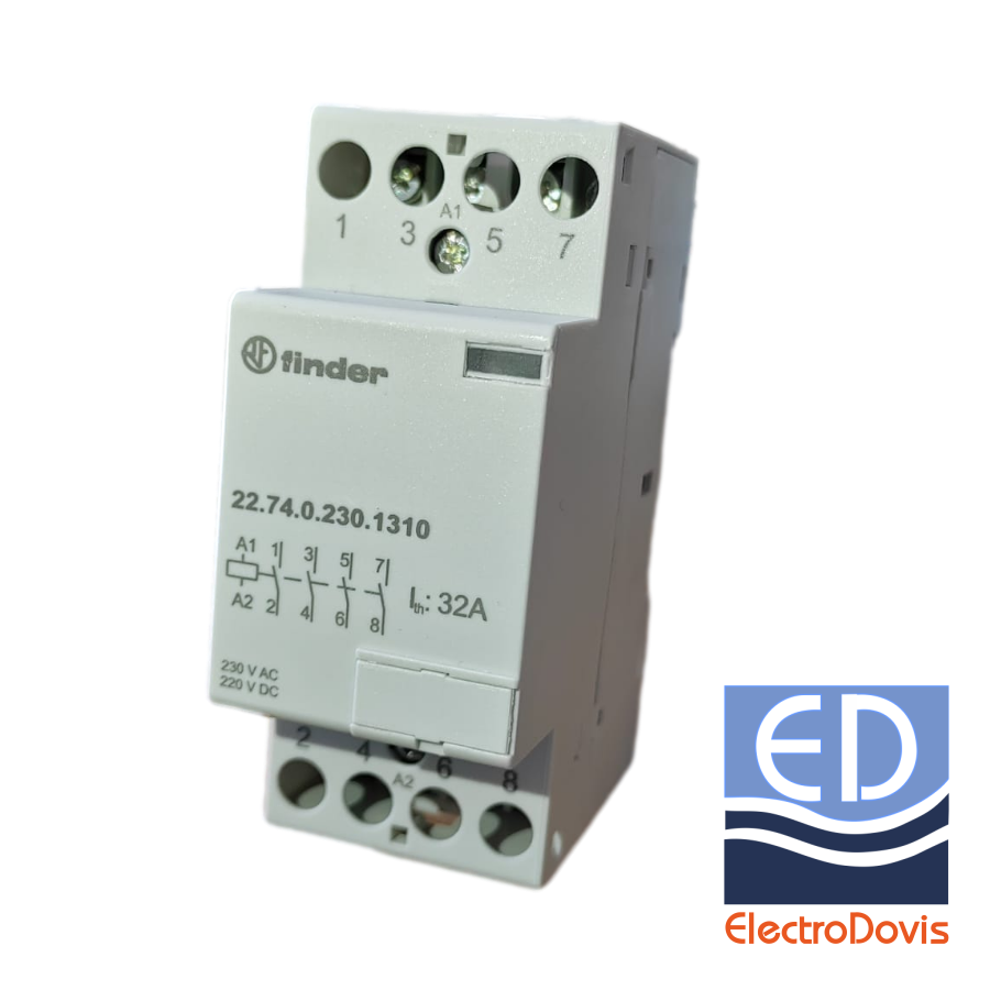 CONTACTOR 32A 4ND 230V AC/DC 22.74.0.230.1310 Finder