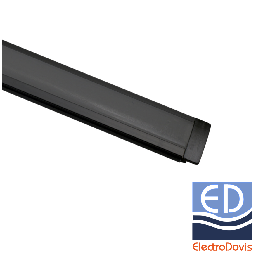 PROFIL ALUMINIU + DISPERSOR mat ingropat pentru banda led maxim 12mm NEGRU L=2m 30-1560219