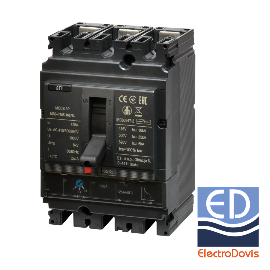 USOL 125A NBS-TMS 160/3L 36kA 3P ETI 004673008