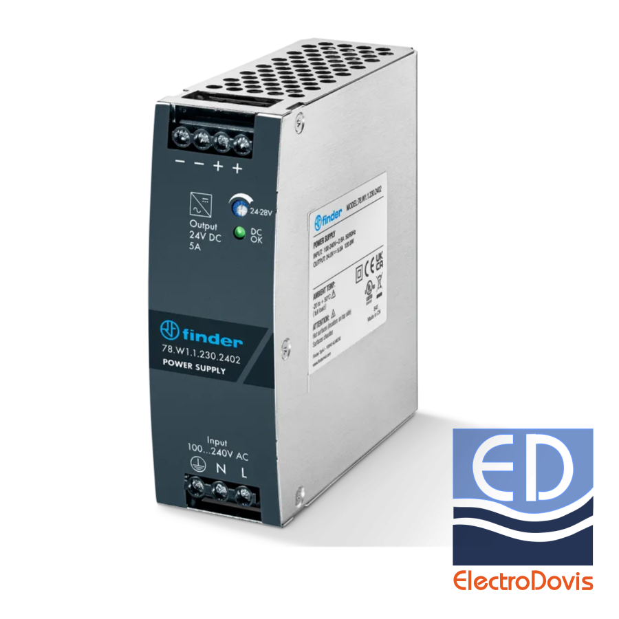 ALIMENTATOR 5A 24V /230V - 120W AC/DC sina DIN 78.W1.1.230.2402 Finder