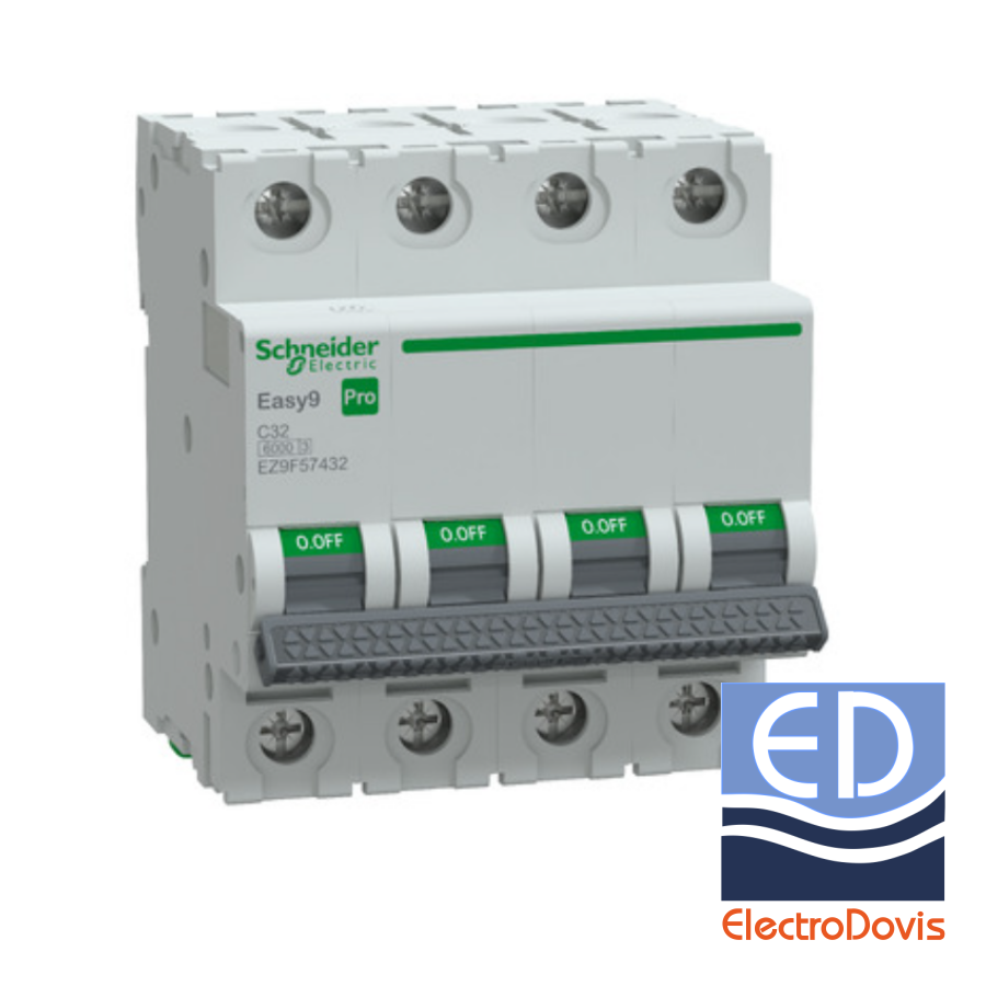 Întrerupător automat tetrapolar 4P 32A C 6kA Schneider PRO